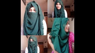 Fixed hijab and niqab tutorial  4 easy fixed hijab tutorial  Noshin nower❤❤ [upl. by Ailahs597]