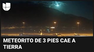 Captan el momento exacto en que un meteorito cae sobre la Tierra [upl. by Annohsak]