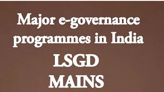 Major e governance programmes in India [upl. by Auehsoj]