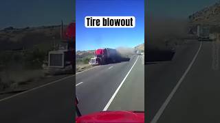 Semi Tire Blowout Spreads Debris on Highway Dashcam cars trucking semitrucks truckerlife [upl. by Rubi356]