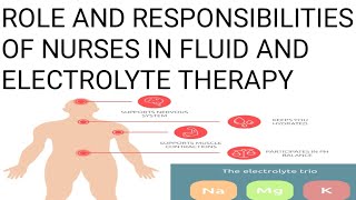 Topic  Role and Responsibilities of Nurses in Fluid and Electrolyte Therapy Pharmacology [upl. by Htiduj]