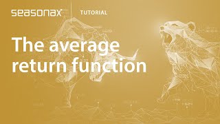 Seasonax Feature Tutorial The average return feature [upl. by Elorak]