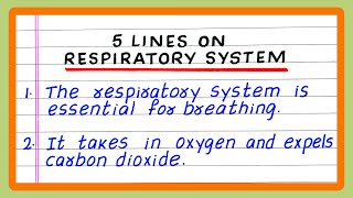 FEW LINES ON RESPIRATORY SYSTEM  5  FIVE LINES ON RESPIRATORY SYSTEM [upl. by Yelrebma298]