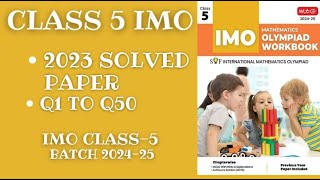 IMO CLASS 5 2023 SOLVED PAPER [upl. by Romola]