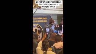 Vidéo Kemi Seba brûle son passeport français à Paris [upl. by Enomyar]