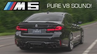 BEST SOUNDING BMW F90 M5 FULL TITANIUM EXHAUST SYSTEM  DOWNPIPES [upl. by Aseuqram677]