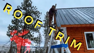 Installing Cedar Fascia amp Steel Trim on Off Grid Cabin Gable Ends [upl. by Diba]