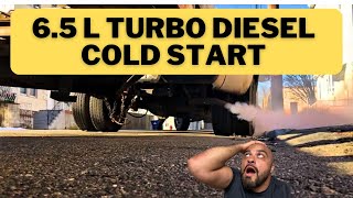 HIGH MILEAGE 65L Turbo Diesel Cold Start 381000 Miles [upl. by Keane862]