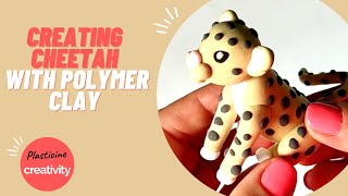 Making cheetah with polymer Clay [upl. by Deanne]