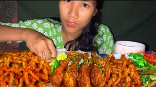 Eating Spicy Chicken Feet with rice  Mukbang Asmr asmr mukbang [upl. by Ruella68]