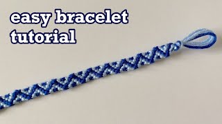 easy bracelet tutorial  string bracelet tutorial easy  friendship bracelet zig zag pattern how to [upl. by Sale]