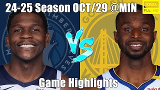 NBA Minnesota Timberwolves vs Dallas Mavericks  20241029  NBA 2025 Season [upl. by Ramyaj]