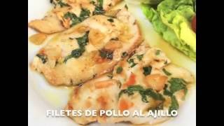 Receta de Filetes de Pollo al ajillo  Divina Cocina [upl. by Lechner]