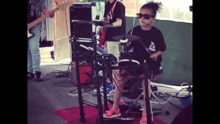 Drummer Girl  First Gig  Age 7  Eye of the Tiger  Nandi Bushell [upl. by Relyt48]