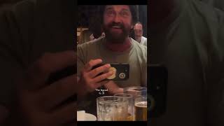 Gerard Butler  AMAZING Gerrys POWERFUL SCOTTISH accent while reciting poem at party [upl. by Roer]