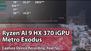 AMD Ryzen AI 9 HX 370 Radeon 890M Gaming Test  Metro Exodus  1080p medium [upl. by Attekram483]