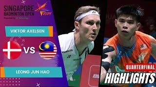 Viktor Axelsen DEN vs Leong Jun Hao MAS  QF  Singapore Open 2024 [upl. by Nylikcaj]