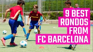 9 Best Rondos from FC Barcelona  Fun Youth Soccer Drills From the MOJO App [upl. by Areema]