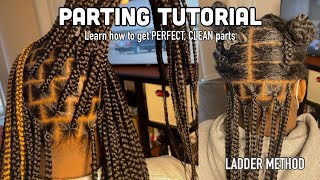 DETAILED Parting Tutorial  How To Get Perfect Parts  Medium Knotless Braids [upl. by Simon]