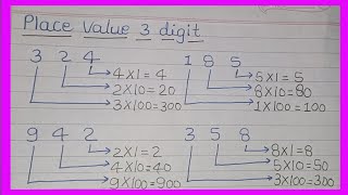 PLACE VALUE OF 3 DIGIT ♥️ [upl. by Skippie]