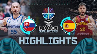 Slovakia 🇸🇰 vs Spain 🇪🇸  Highlights  FIBA EuroBasket 2025 Qualifiers [upl. by Ellenaj]