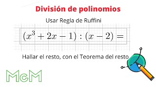 Teorema del resto y regla de ruffini  Mica [upl. by Ummersen800]