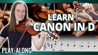 How to Play Canon in D  Violin Play Along with FREE Sheet Music [upl. by Haag]