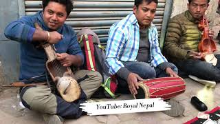 Street musician at Kathmandu Durbar Square  Nepali Folk songs  street musicians  Sarangi [upl. by Alilad]