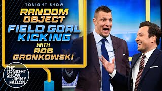 Random Object Field Goal Kicking Contest with Rob Gronkowski  The Tonight Show [upl. by Leirad]