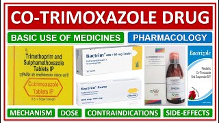 COTRIMOXAZOLE DRUG TRIMETHOPRIMSULFAMETHOXAZOLE SMXTMP DOSE BASIC USE MECHANISM SIDE EFFECT [upl. by Hafital319]