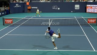 Alcaraz v Fucsovics Court Level View 60FPS HD Miami Open 2022 R2 [upl. by Hanaj438]