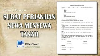 Cara Membuat Surat Perjanjian Sewa Menyewa Tanah [upl. by Glaser]