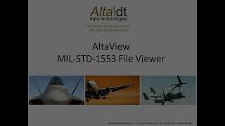 AltaView  MILSTD1553 File Viewer [upl. by Jacintha]