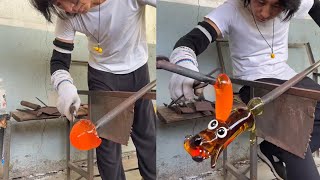 Crafting a Cute Liuli Puppy A Heartwarming Glass Art Experience  Liulige [upl. by Hgierb425]