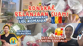 BONGKAR BELANJAAN SUAMI DARI SUPERMARKET LIDL ROMANIA [upl. by Wearing]