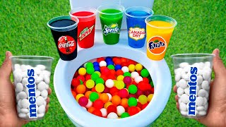 Experiment Balloons of Fanta Pepsi Sprite Mtn Dew Sodas CocaCola vs Mentos in Big Underground [upl. by Hafirahs]