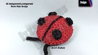 Rainbow Loom Ladybug Ladybird Loomigurumi Amigurumi  crochet hook only  loomless [upl. by Anitnuahs]