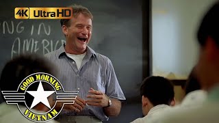 Good Morning Vietnam Adrian Back Teaching English If Your In The States Brilliant Scene 4K HDR [upl. by Yeta20]