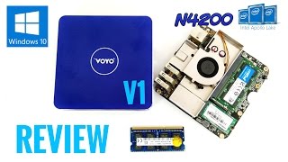 Voyo V1 Mini PC Intel N4200 REVIEW  128GB SSD 8GB RAM Installation [upl. by Anuhsal]