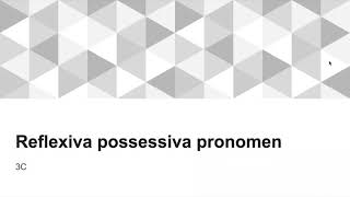 Grammatik Reflexiva possessiva pronomen [upl. by Halonna139]