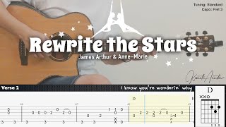 Rewrite the Stars  James Arthur amp AnneMarie  Fingerstyle Guitar  TAB  Chords  Lyrics [upl. by Letsyrc607]