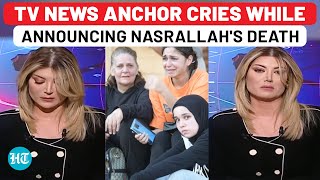 TV News Anchor Cries While Announcing Nasrallahs Death Lebanese Mourn On Streets  Hezbollah [upl. by Emmy]