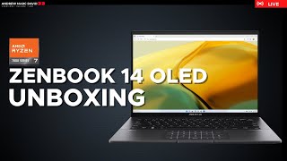 Asus Zenbook 14 OLED UM3402 2023  Live Unboxing [upl. by Enelaj944]