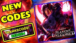 CODES Slayers Unleashed CODES 2023 Roblox Codes for Slayers Unleashed [upl. by Magel]