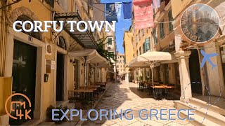 CORFU GREECE 4K Corfu Old Town — Walking Tour — Exploring Greece [upl. by Casimire]