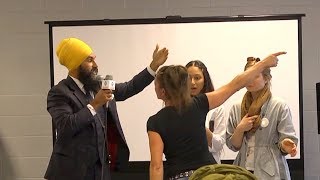 quotWere not intimidated by hatefulnessquot Jagmeet Singh responds to heckler [upl. by Jervis]