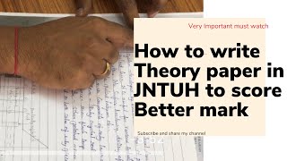 How to write Theory paper in JNTUH exam to score Better mark [upl. by Best746]