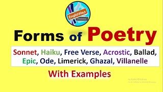 Forms of Poetry with Examples Types of Poems with Examples [upl. by Aiuqes]