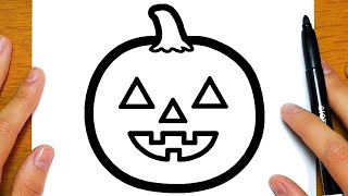 COME DISEGNARE UNA ZUCCA PER HALLOWEEN  Disegni facili ed educativi [upl. by Arita15]