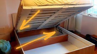 Lifting bed mechanism installation Easy and cheap ottoman bed [upl. by Agueda]